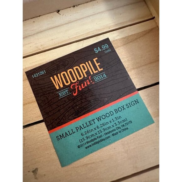 Woodpile Fun! Small Pallet Wood Box Signs – Set of 2 (6.26” x 6.26”) - Picture 7 of 7